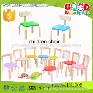 Top quality candy color wooden preschool children chairs